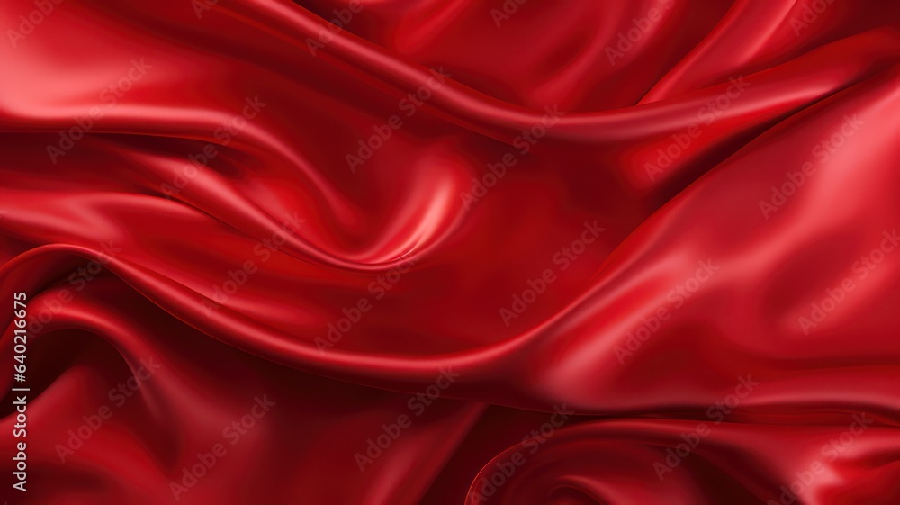 Poster red silk satin background created with generative ai