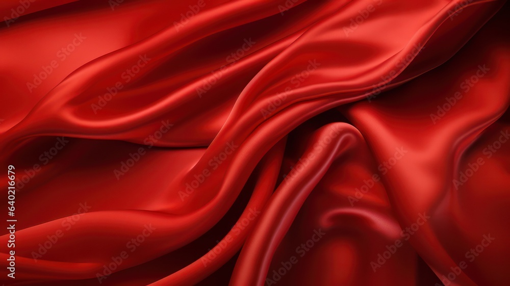 Poster red silk satin background created with generative ai