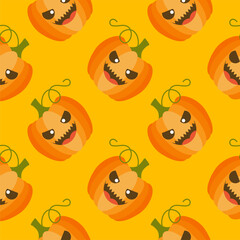 Halloween Jack-o-lantern seamless pattern. halloween pumpkin seamless pattern vector illustration