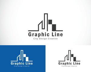 skyline logo creative building city creative line