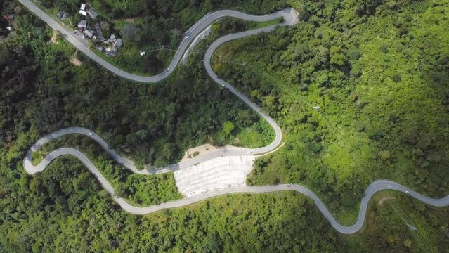 Aerial video of mountain road of Chiang Mai and Pai, Mae Hong Son Loop Thailand