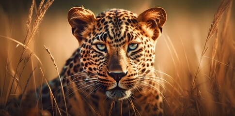 Leopard in the wild - obrazy, fototapety, plakaty