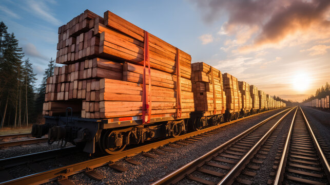 Freight rail transportation, timber transport platform