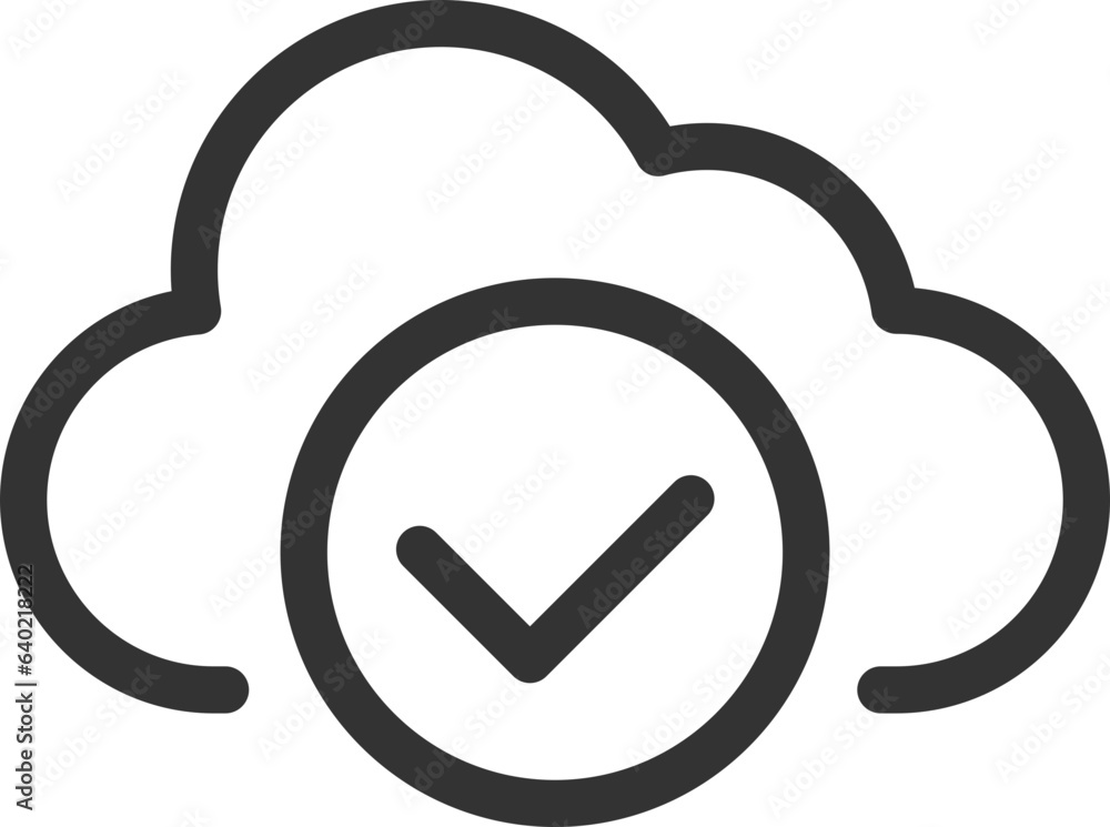 Poster technology icon vector cloud computing connection. big data global server. line design symbol.