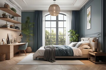 Fototapeta premium Modern bed room interior design