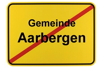 Illustration eines Ortsschildes der Gemeinde Aarbergen in Hessen