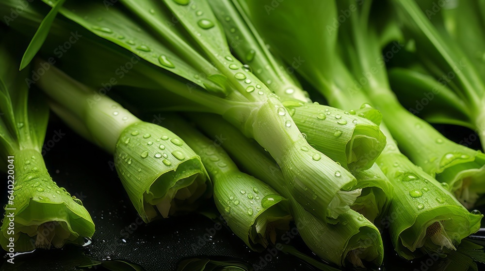 Poster fresh green onions