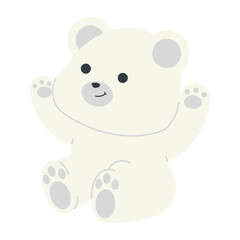 Obraz na płótnie Canvas happy polar bear sitting cartoon