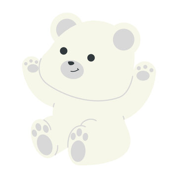 happy polar bear sitting cartoon