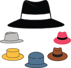 various styles of cartoon hats 