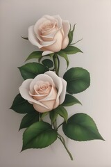 Cartoon rose flowers. AI generated illustration