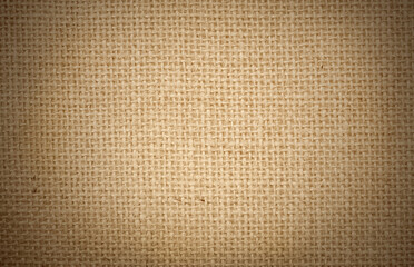 Brown sackcloth woven texture background in natural pattern.