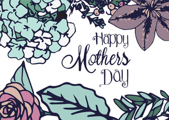 Digital png illustration of happy mothers day text on transparent background