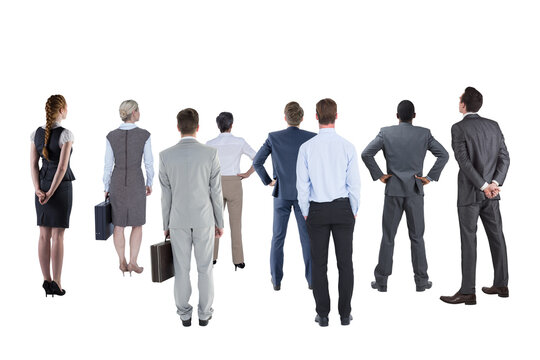 Digital png photo of diverse group of business colleagues on transparent background