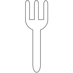 Digital png illustration of white fork icon on transparent background
