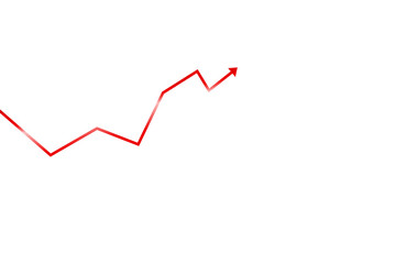 Digital png illustration of statistics red arrow on transparent background