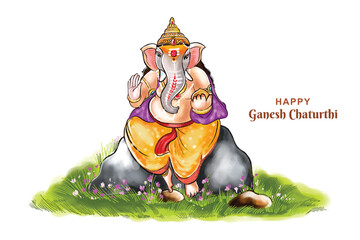 Lord ganesh chaturthi indian festival celebration card background