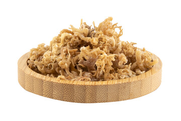 pearl moss in a wooden bowl