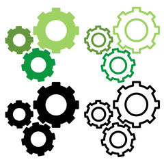 VECTOR CONFIGURATION ICON IN STROKE AND FILL AND COLOR VERSION