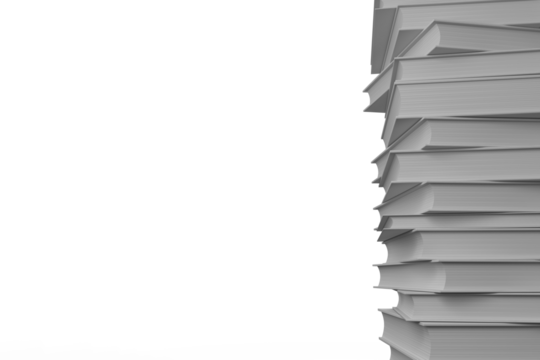 Digital png illustration of stack of books on transparent background
