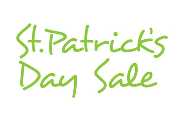 Digital png illustration of st patrick's day sale text on transparent background