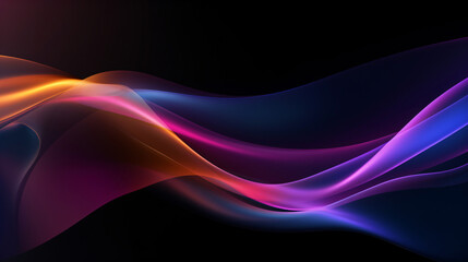 colorful dynamic wave design on black background
