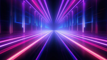 Fototapeta na wymiar Futuristic lines neon lights background created with Generative AI