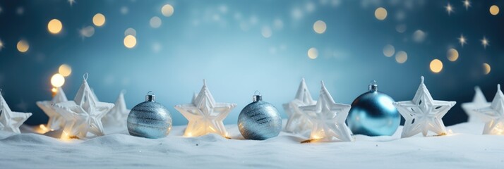 Christmas holiday star. Horizontal Christmas banner, web poster, header cap for website. Merry Christmas and Happy New Year. Festive bright beautiful background. generative ai