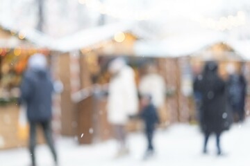 blurred defocused backgrounhd of christmas market