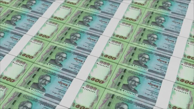 500 BANGLADESHI TAKA banknotes printed by a money press