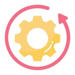 Gear Workflow Flat Icon Icon