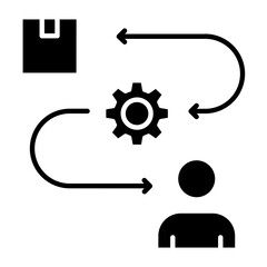 Logistics Workflow Glyph Icon Icon