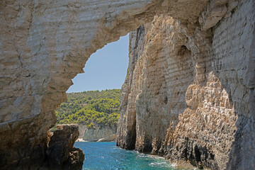 Felsformation an der Meeresküste der Insel Zakynthos, Griechenland