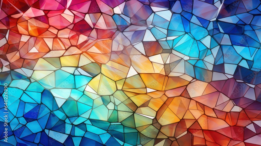 Aufkleber colorful mosaic glass pattern background created with generative ai