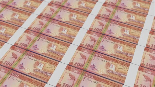 100 SRI LANKAN RUPEE banknotes printed by a money press