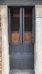 old wooden door - 640228490