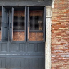old wooden door - 640228492
