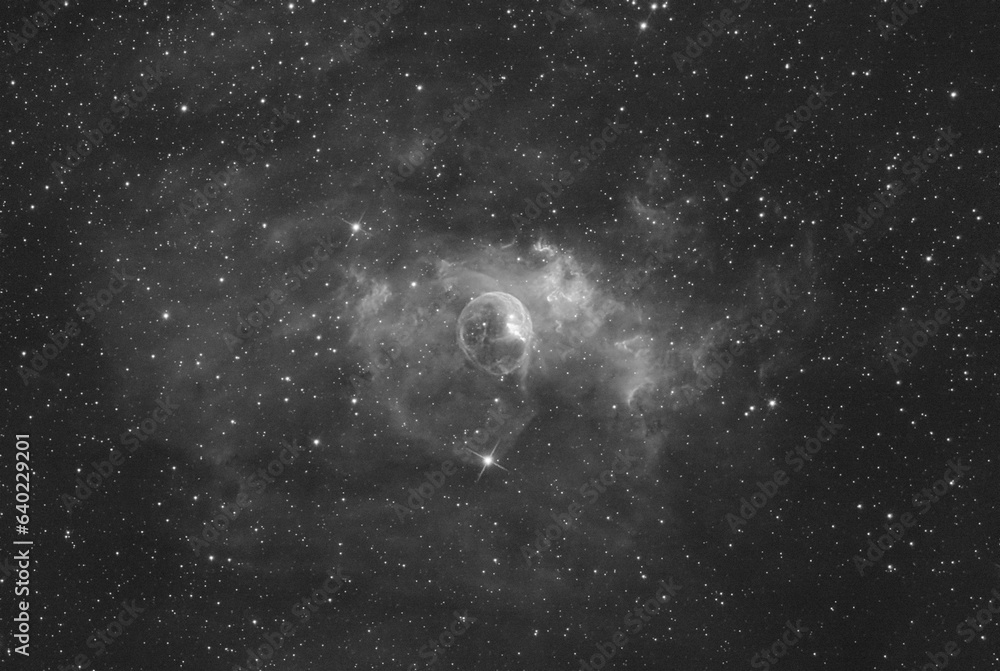 Wall mural bubble nebula in the cassiopeia constellation, taken with my telescope, in h-alpha narrowband filter