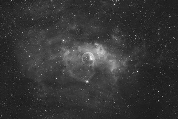 Bubble nebula in the cassiopeia constellation, taken with my telescope, in H-alpha narrowband...