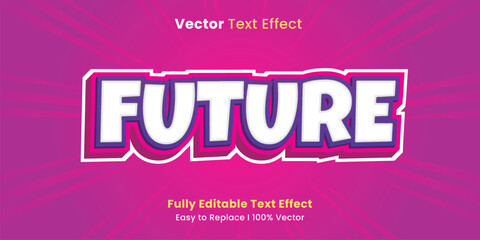 Vector future editable text effect