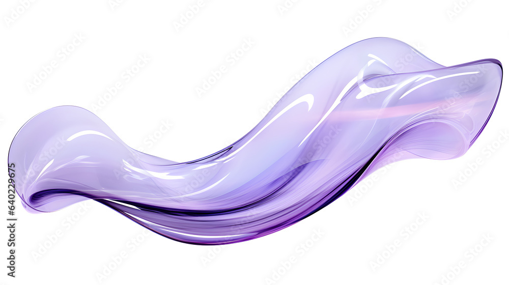 Aufkleber 3d rendering flowing liquid glass shape. minimal glossy color wavy fluid motion. generative ai