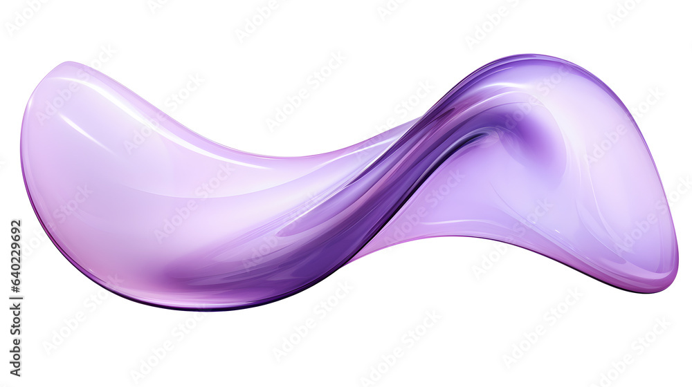 Aufkleber 3d rendering flowing liquid glass shape. minimal glossy color wavy fluid motion. generative ai