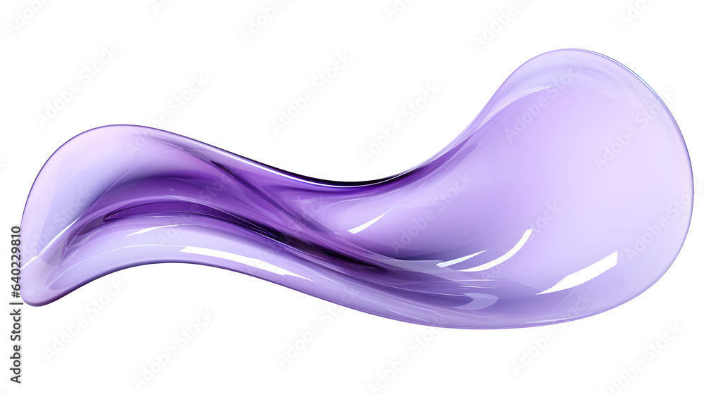 Aufkleber 3d rendering flowing liquid glass shape. minimal glossy color wavy fluid motion. generative ai