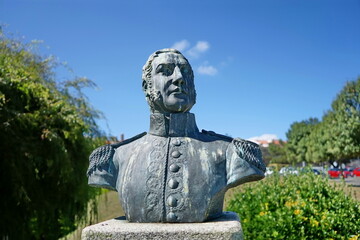 Bust of General Jos&eacute; Francisco de San Mart&iacute;n y Matorras, Argentine military and politician, and one of the liberators of Argentina, Chile and Peru Coruna, Galicia, Spain 07262023