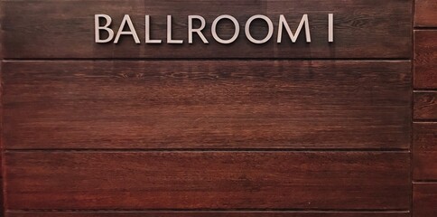 ballroom sign on wooden background