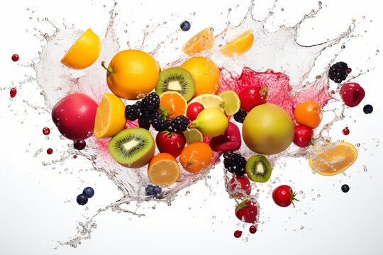 fruits falling into water © Saeed