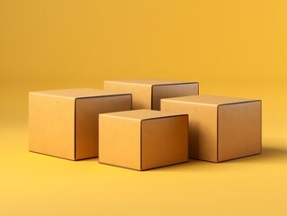 Obraz premium Cartons box mockup with isolated background generative ai
