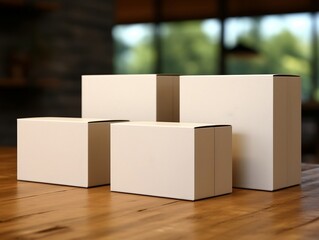 Cartons box mockup with isolated background generative ai