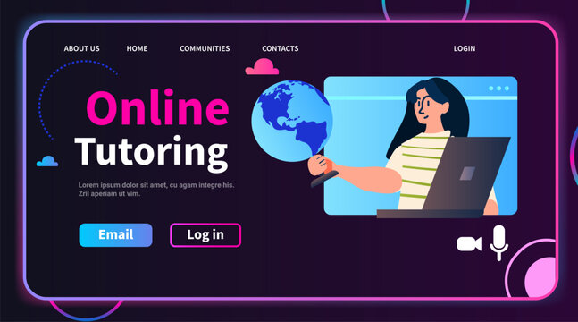 student watching lecture recordings podcast courses audio video recording online tutoring education e-learning concept