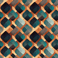 Super Luxe Teal and Gold digital paper, pattern background